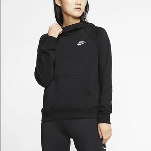 Nike Black Funnel Neck Cotton Sweatshirt